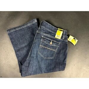NWT Lee Capri Jeans Womens 18W Blue Cotton Straight Natural Fit Just